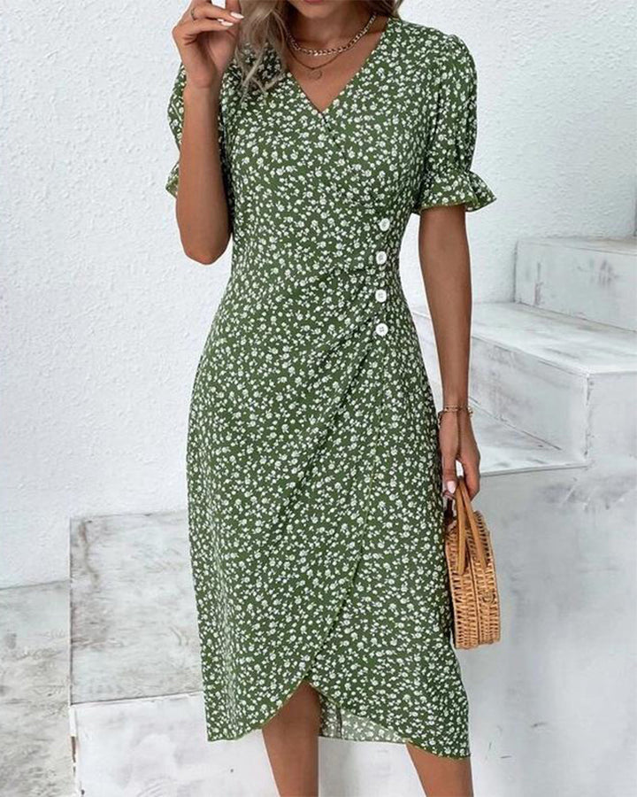 Teresa | Women's Floral Wrap Midi Dress