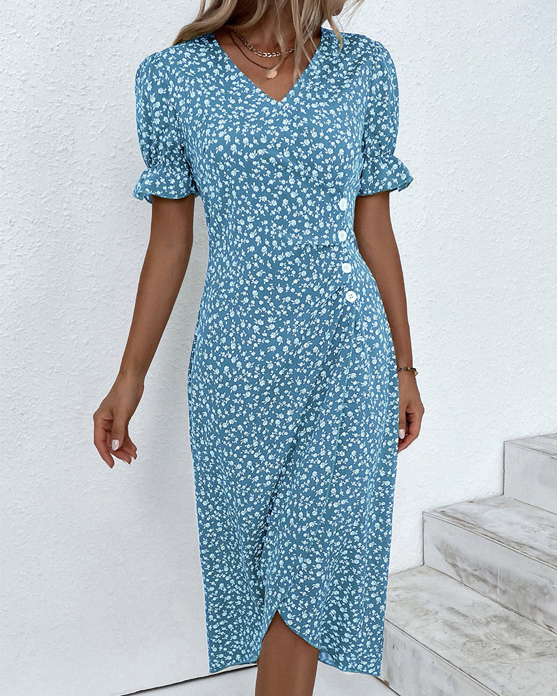 Teresa | Women's Floral Wrap Midi Dress