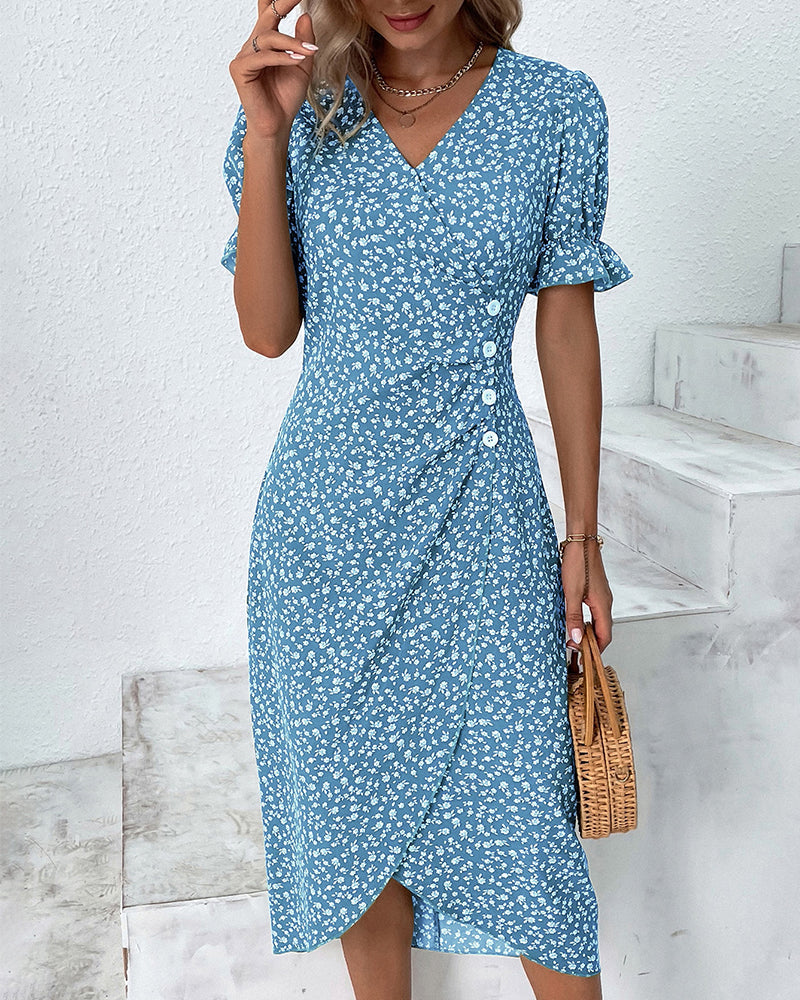 Teresa | Women's Floral Wrap Midi Dress