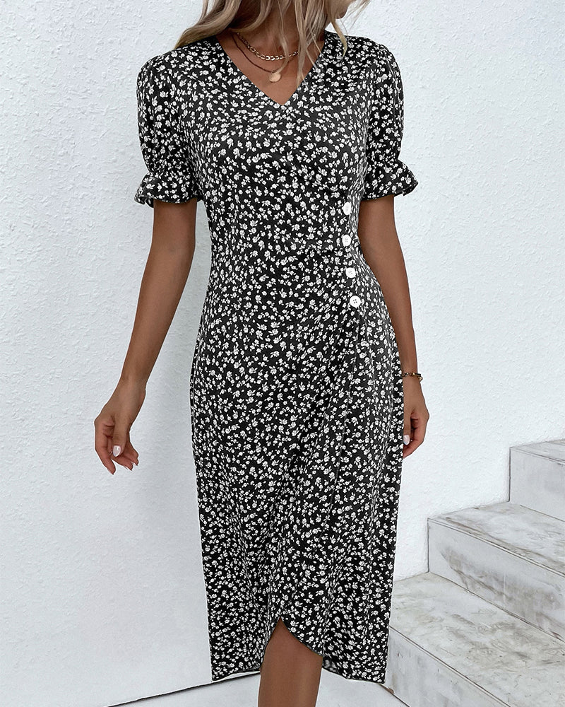 Teresa | Women's Floral Wrap Midi Dress