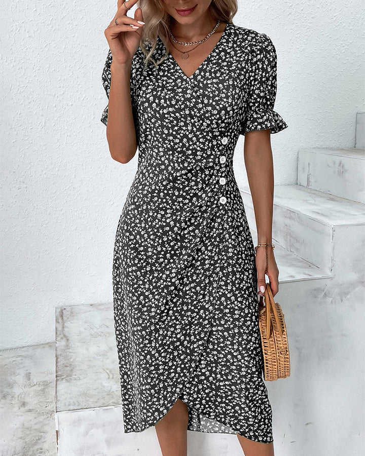 Teresa | Women's Floral Wrap Midi Dress