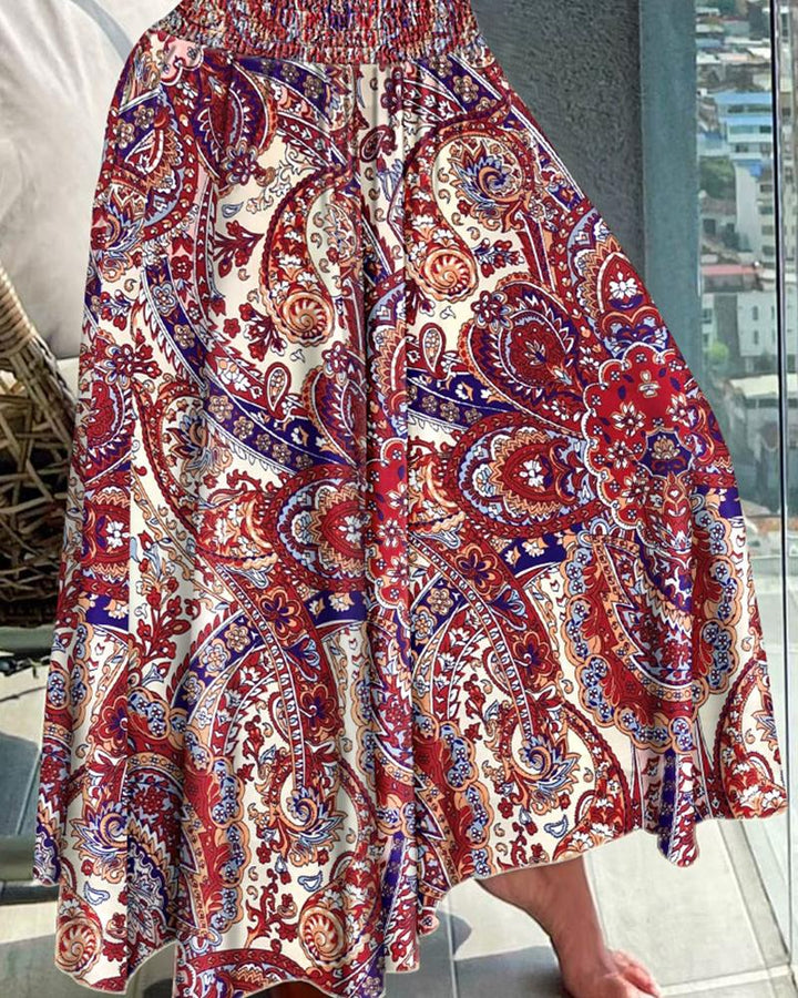Tina | Women's Printed Smocked Maxi Skirt
