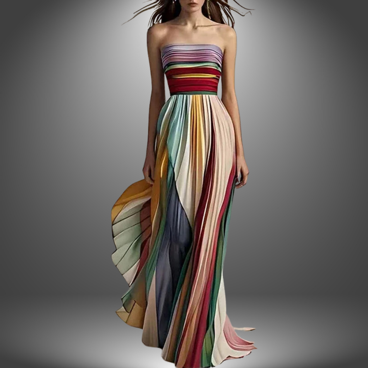 Gigi | Women's Off Shoulder Pleated Maxi Dress