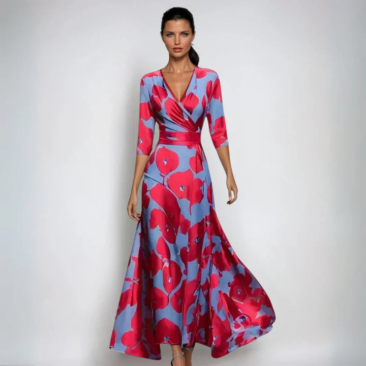 Sofie | Women's Printed Wrap Style Maxi Dress