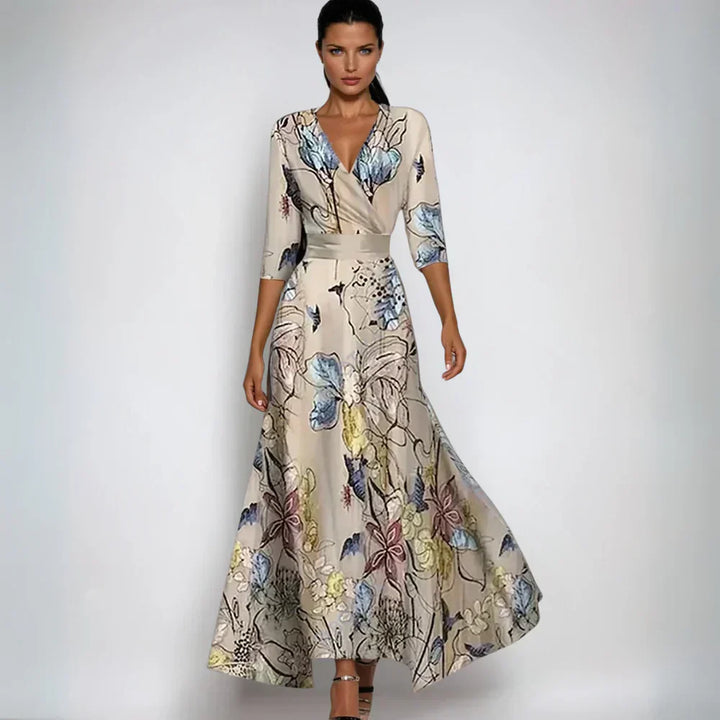 Sofie | Women's Printed Wrap Style Maxi Dress