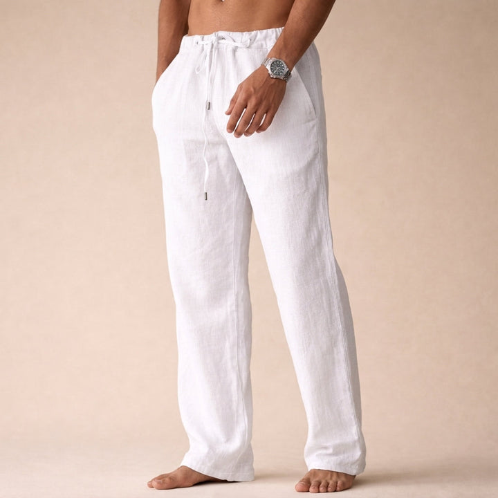 Reid | Men's Linen Drawstring Straight Leg Pants