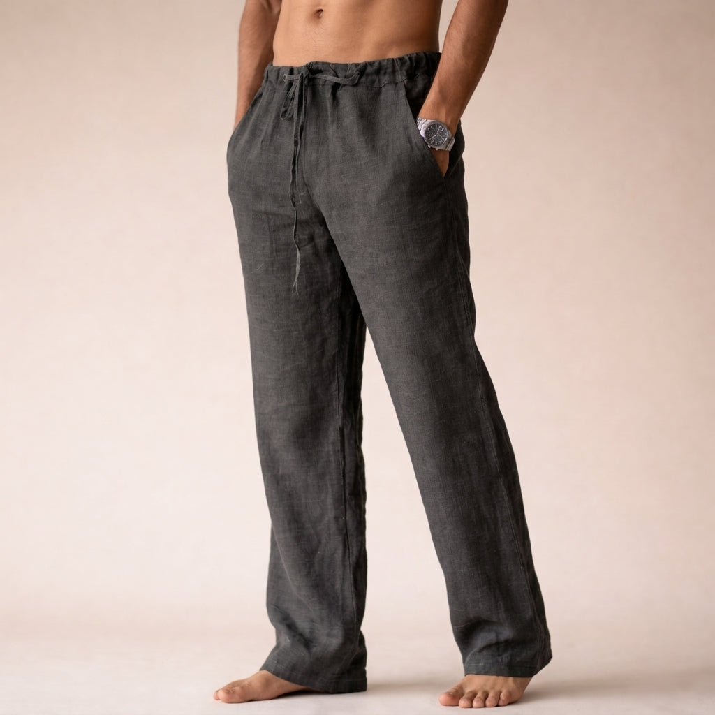 Reid | Men's Linen Drawstring Straight Leg Pants