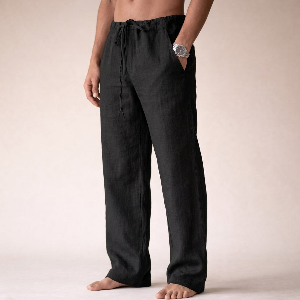 Reid | Men's Linen Drawstring Straight Leg Pants