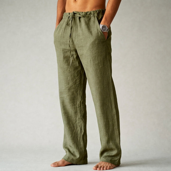 Reid | Men's Linen Drawstring Straight Leg Pants