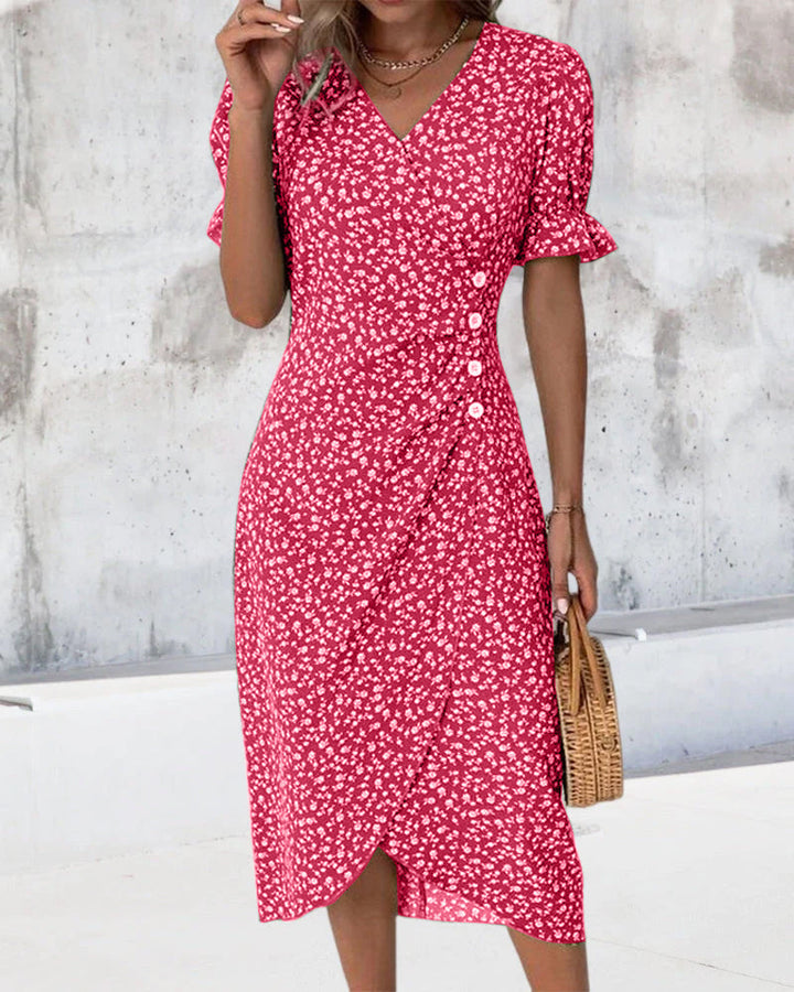 Teresa | Women's Floral Wrap Midi Dress