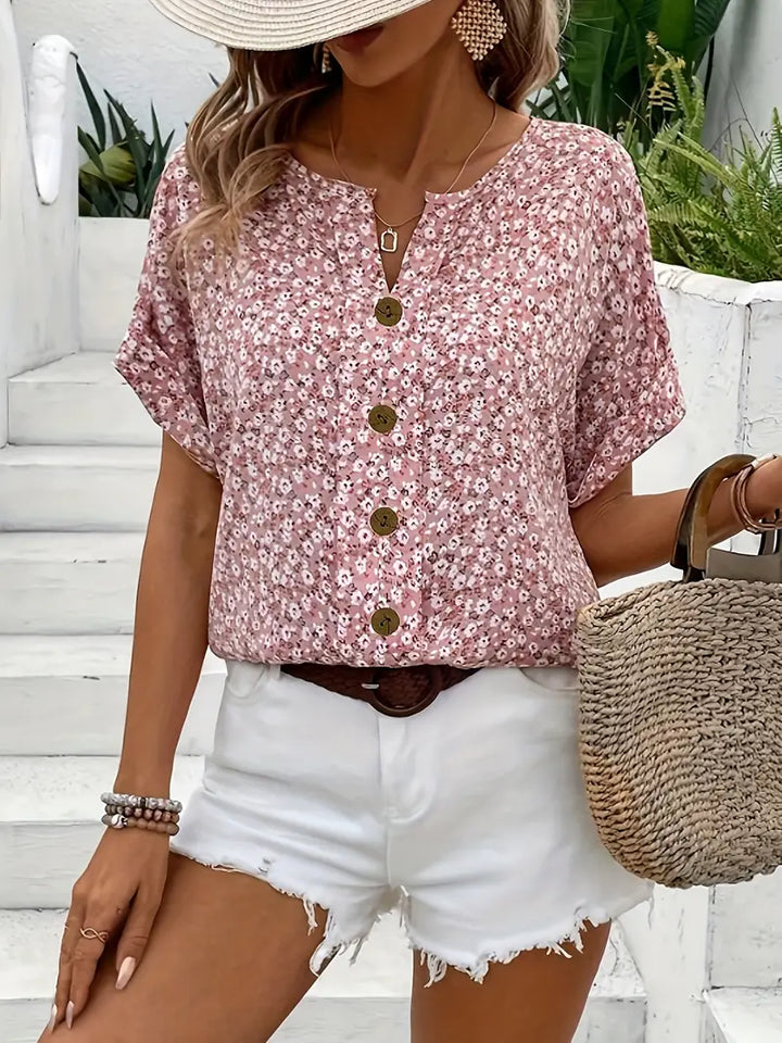Yuna | Women's Floral Button Front Top