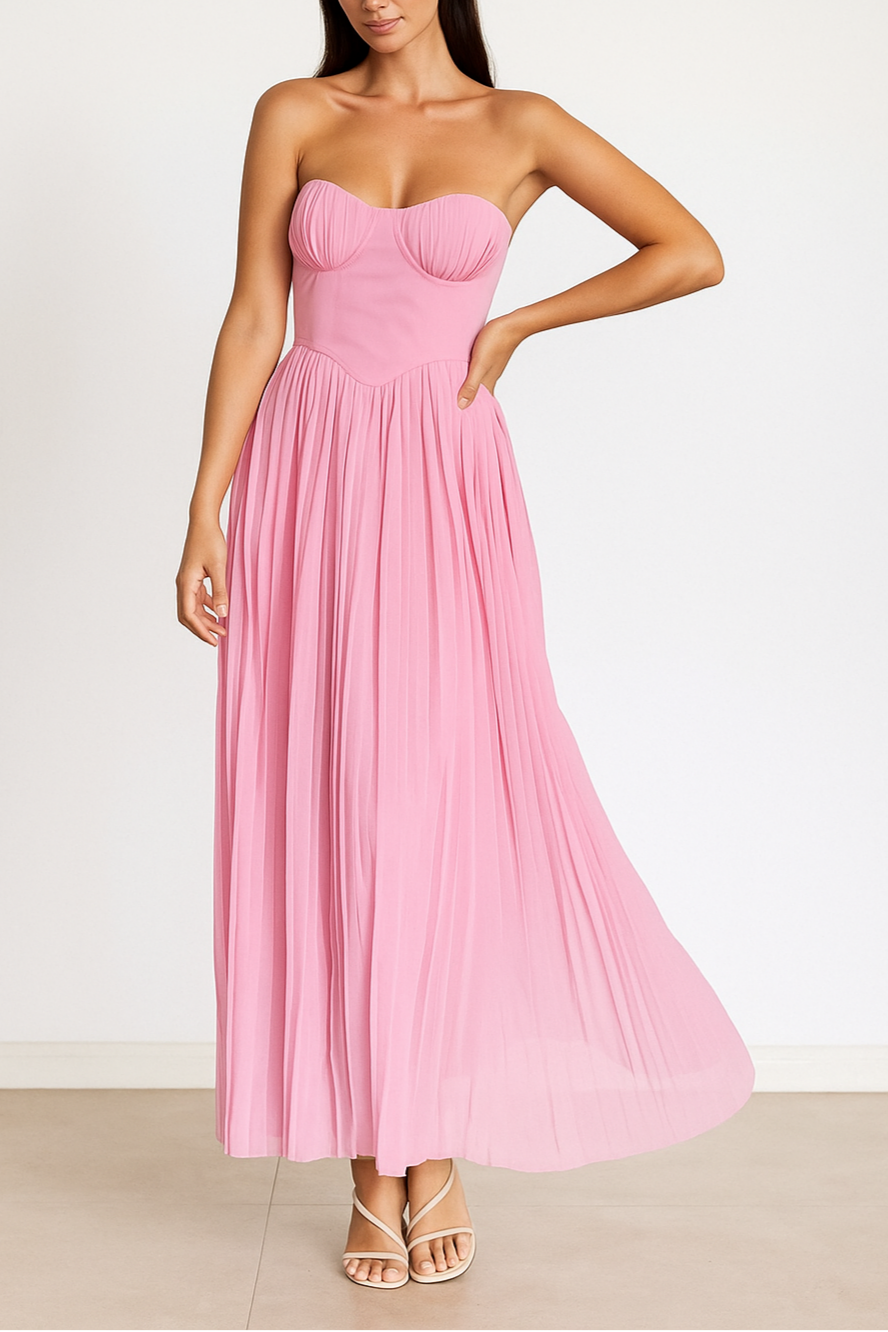 Manda | Women's Strapless Wedding Guest Maxi Dress