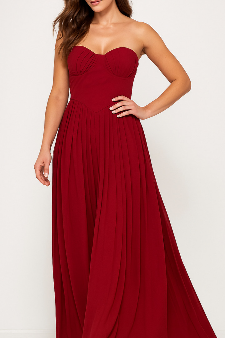Manda | Women's Strapless Wedding Guest Maxi Dress