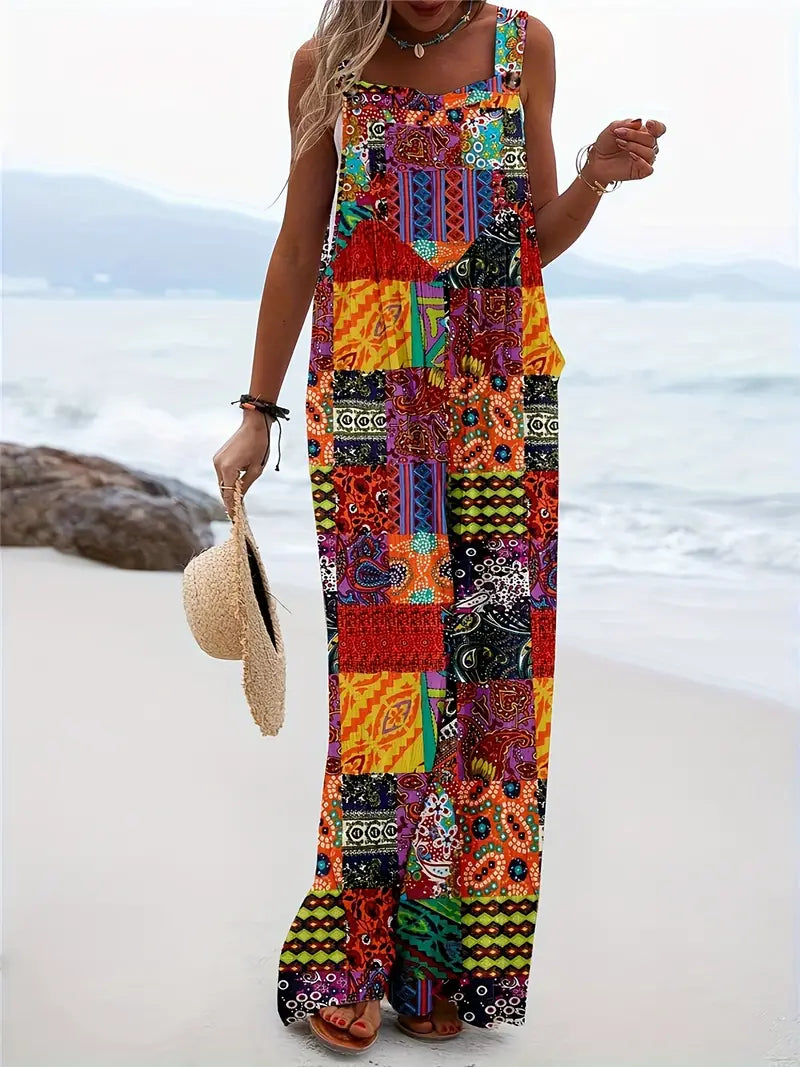 Novi | Women's Printed Wide Leg Jumpsuit