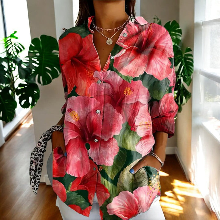 Erika | Women's Floral Button Up Top