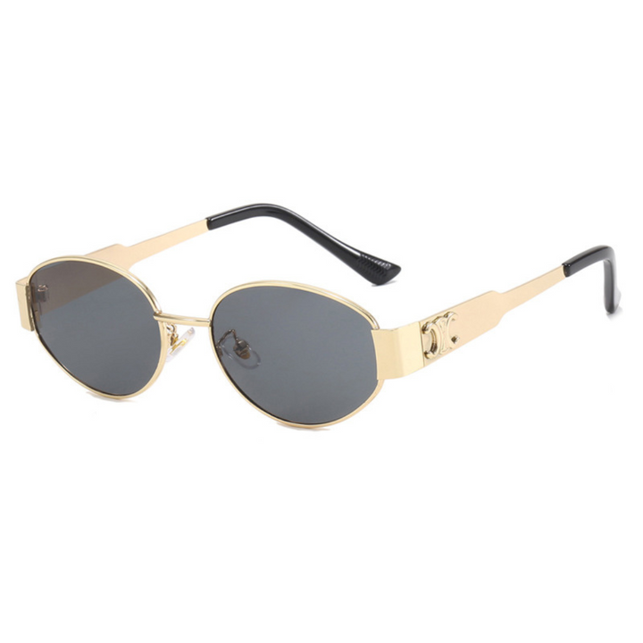 Nora | Women's Oval Sunglasses with Gold Metal Frame