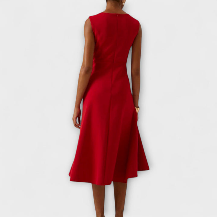 Selena | Women's Draped Asymmetric Midi Dress