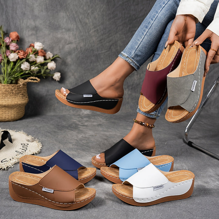Shanna | Women's Comfortable Wedge Slide Sandals