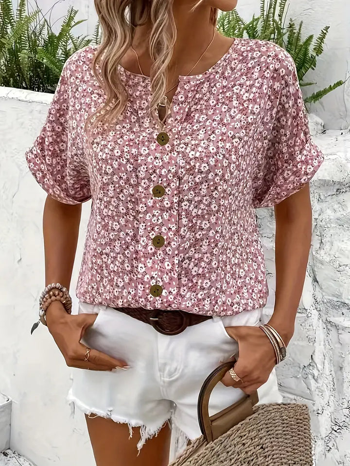 Yuna | Women's Floral Button Front Top