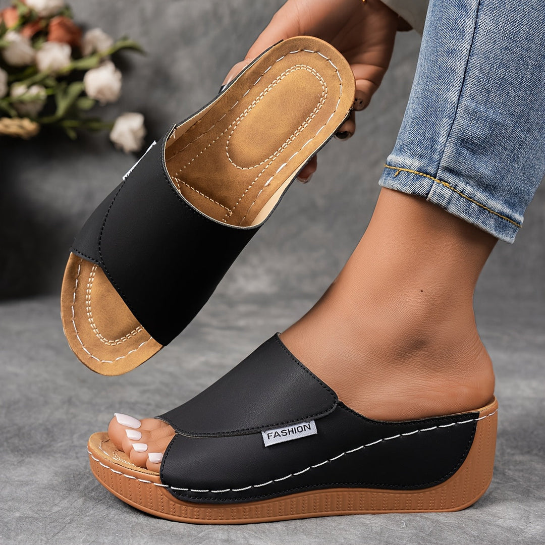 Shanna | Women's Comfortable Wedge Slide Sandals