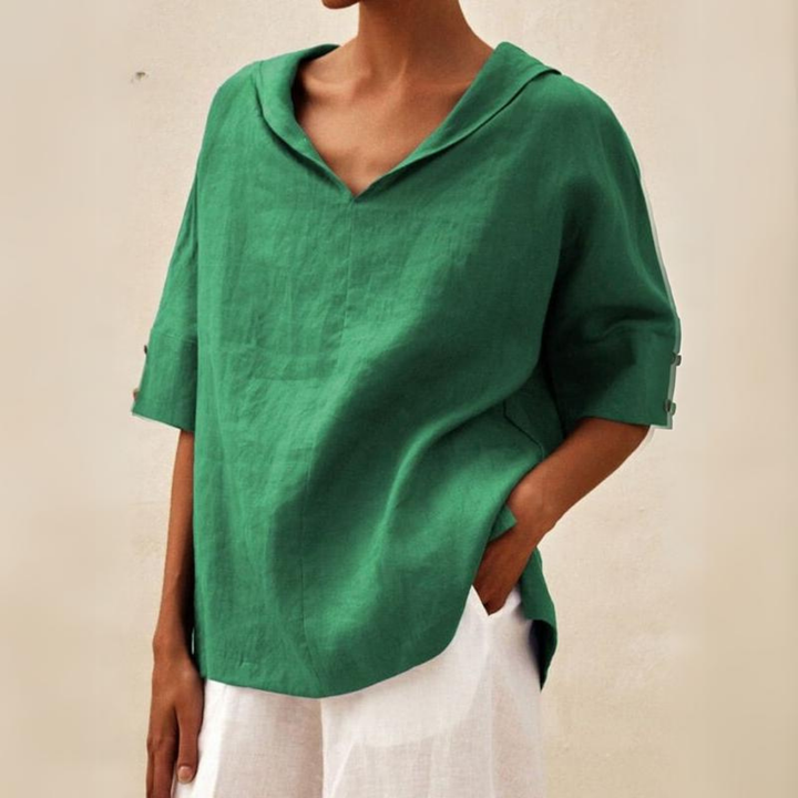 Elisa | Women's Collared Short Sleeve Top
