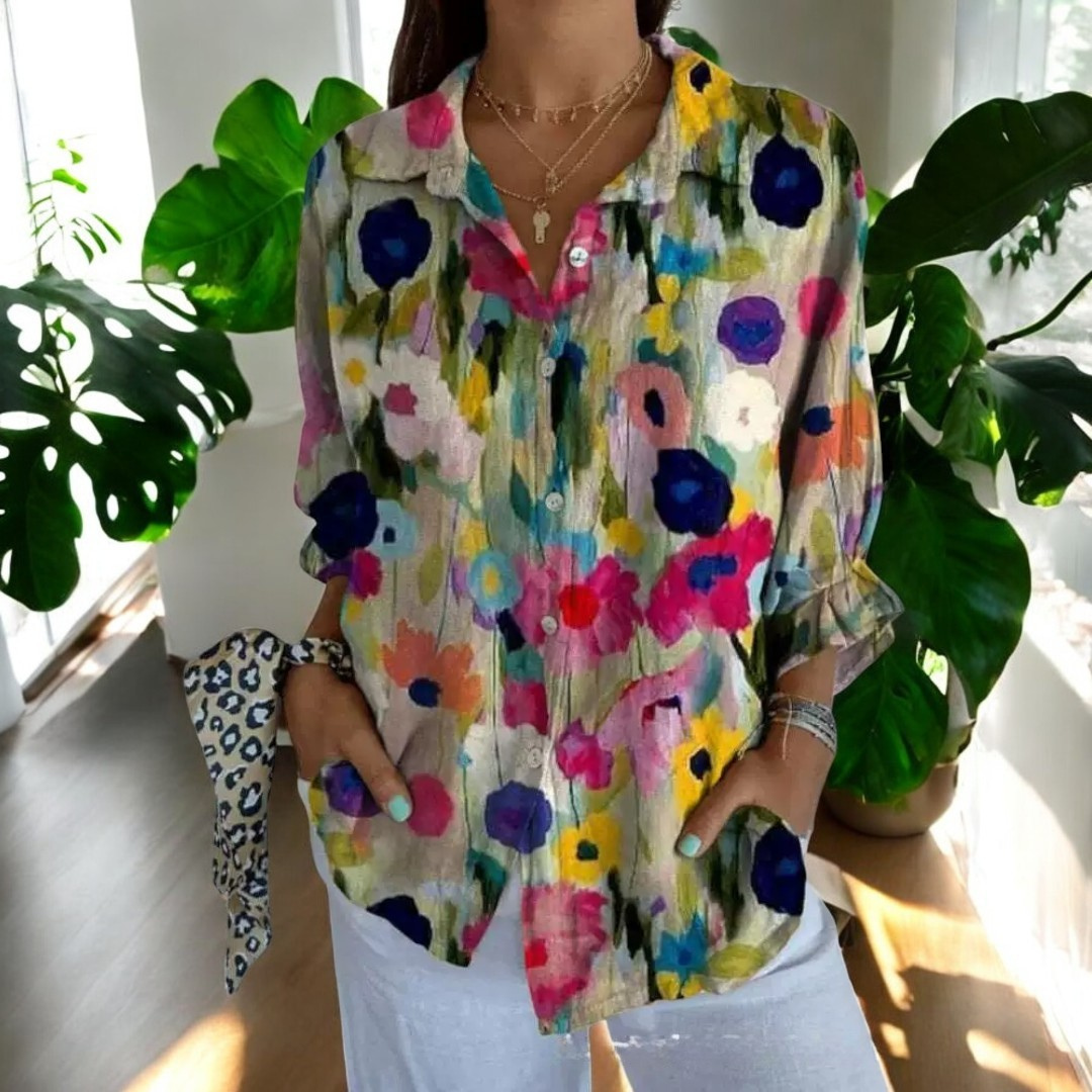 Erika | Women's Floral Button Up Top