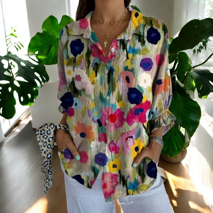 Erika | Women's Floral Button Up Top