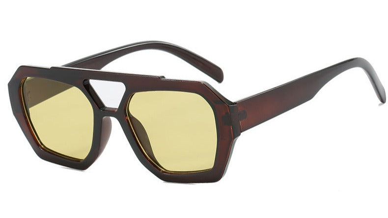 Avery | Women's Geometric Square Sunglasses with Color Tinted Lenses
