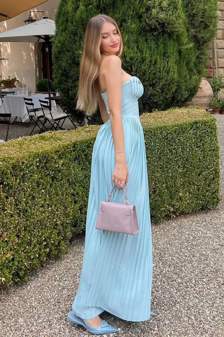 Manda | Women's Strapless Wedding Guest Maxi Dress