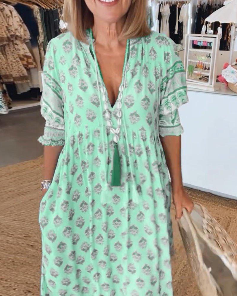 Mana | Women's Floral V-Neck Dress