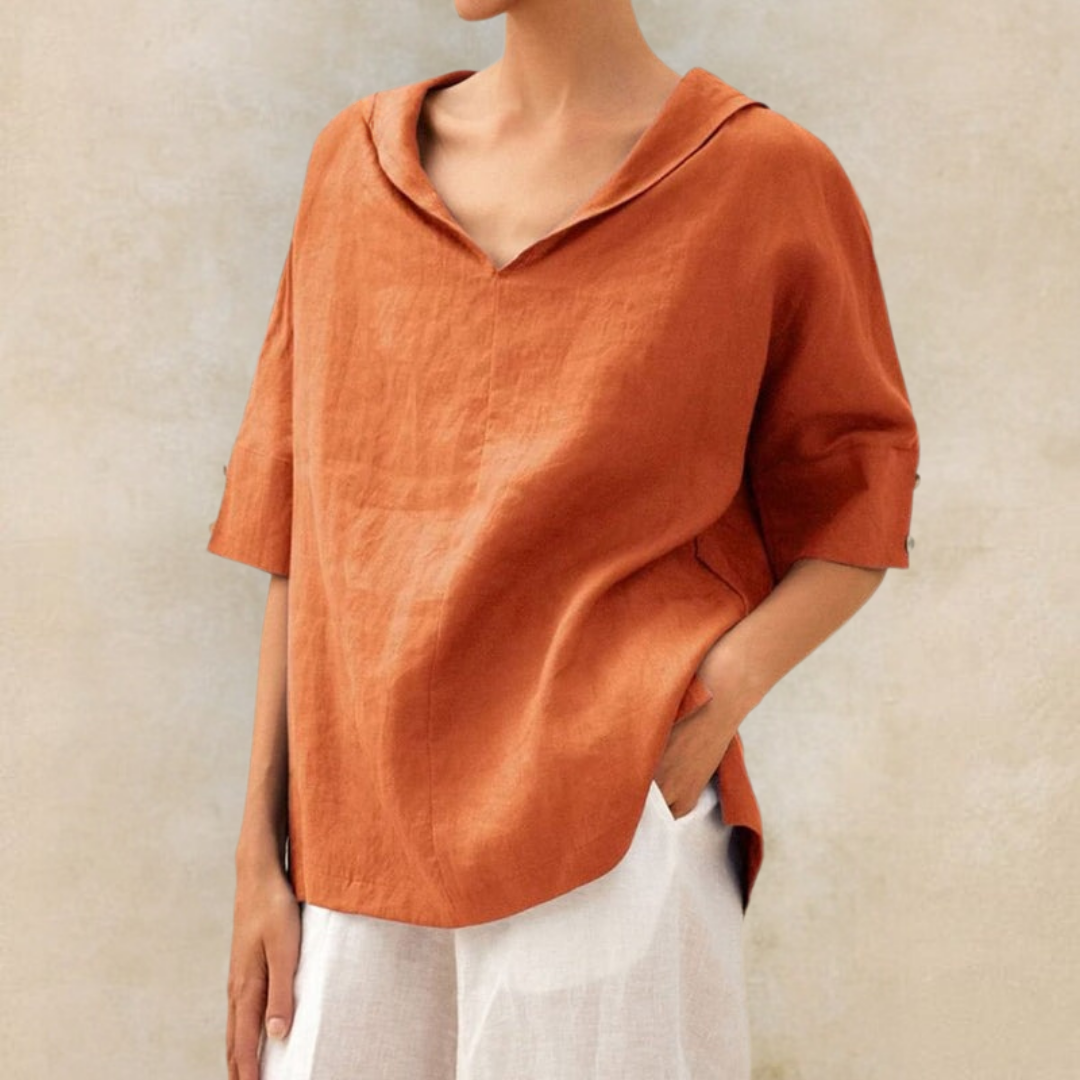 Elisa | Women's Collared Short Sleeve Top