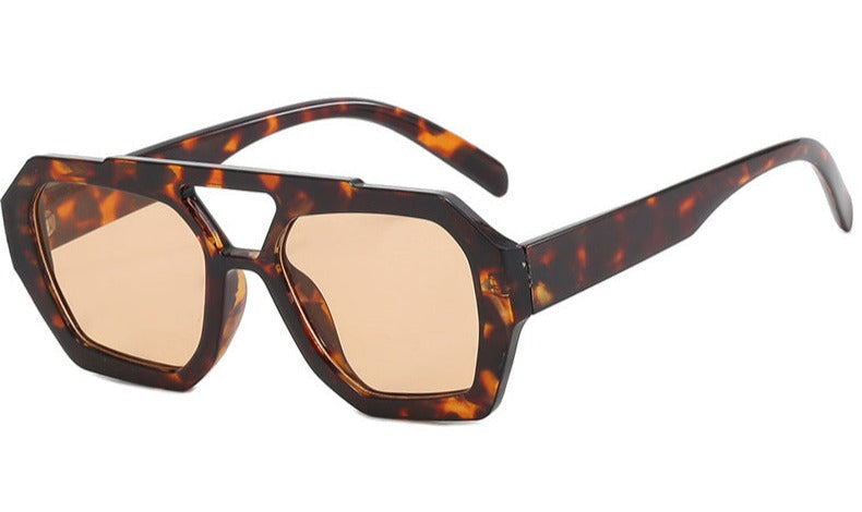 Avery | Women's Geometric Square Sunglasses with Color Tinted Lenses