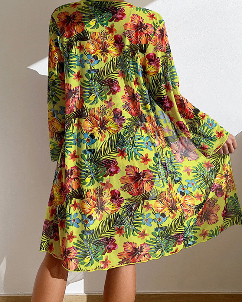 Mona | Women's Tropical Bikini Set with Cover Up