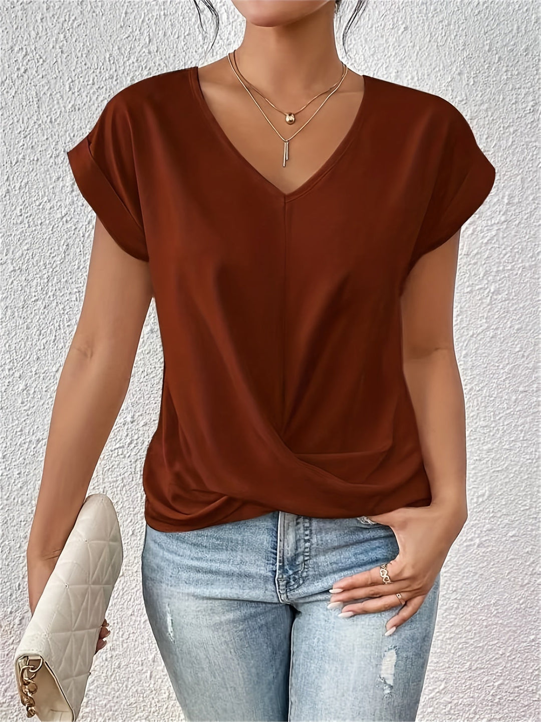 Ines | Women's V Neck Wrap Top