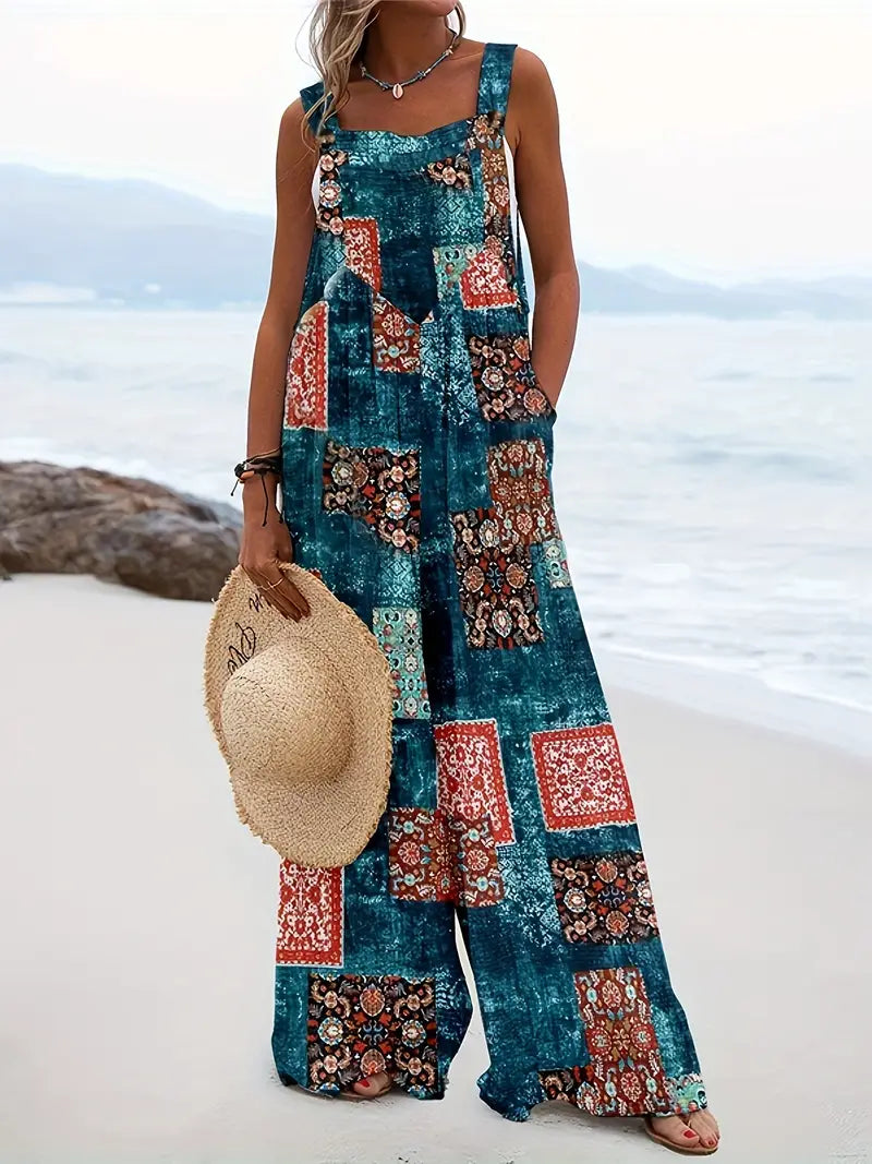 Novi | Women's Printed Wide Leg Jumpsuit
