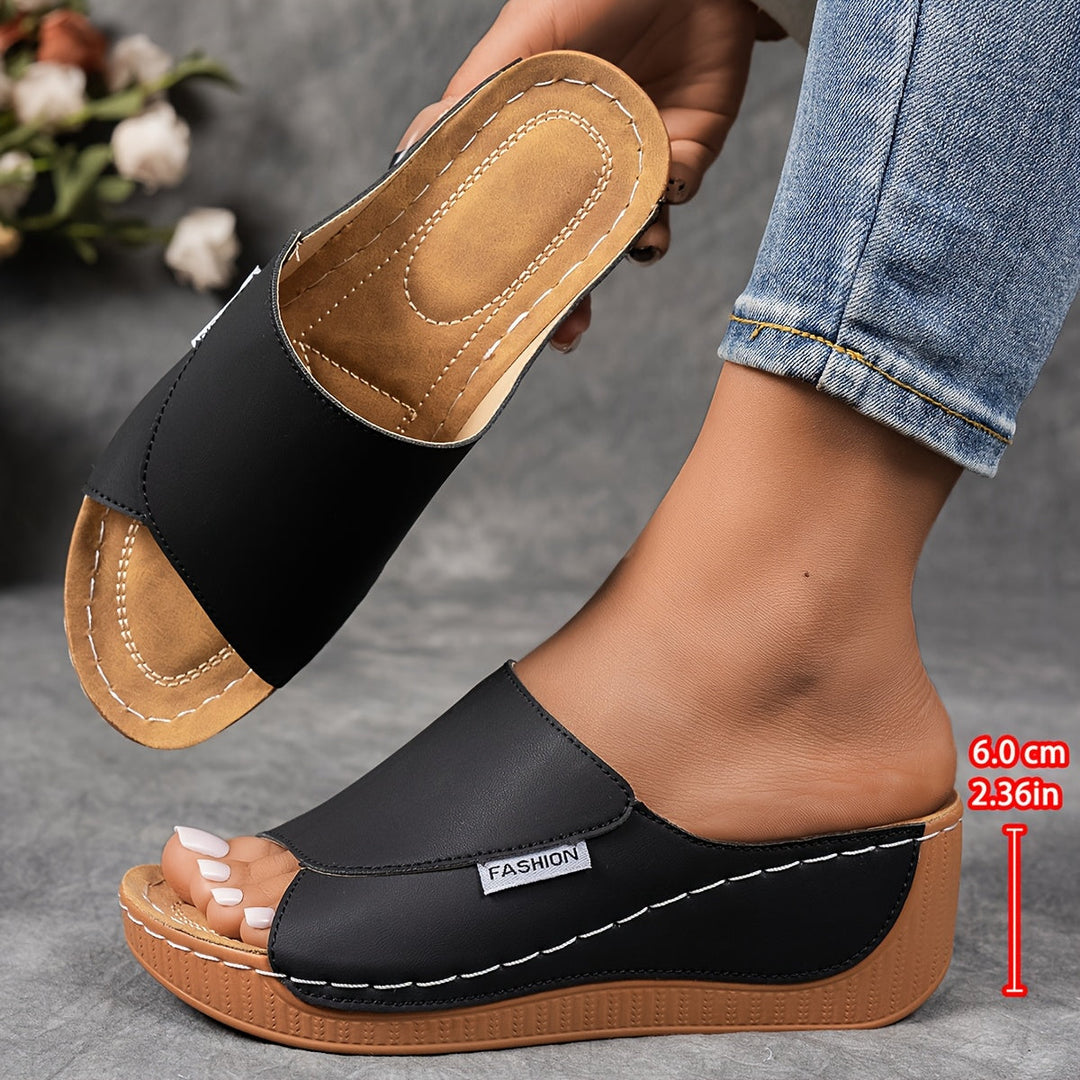Shanna | Women's Comfortable Wedge Slide Sandals