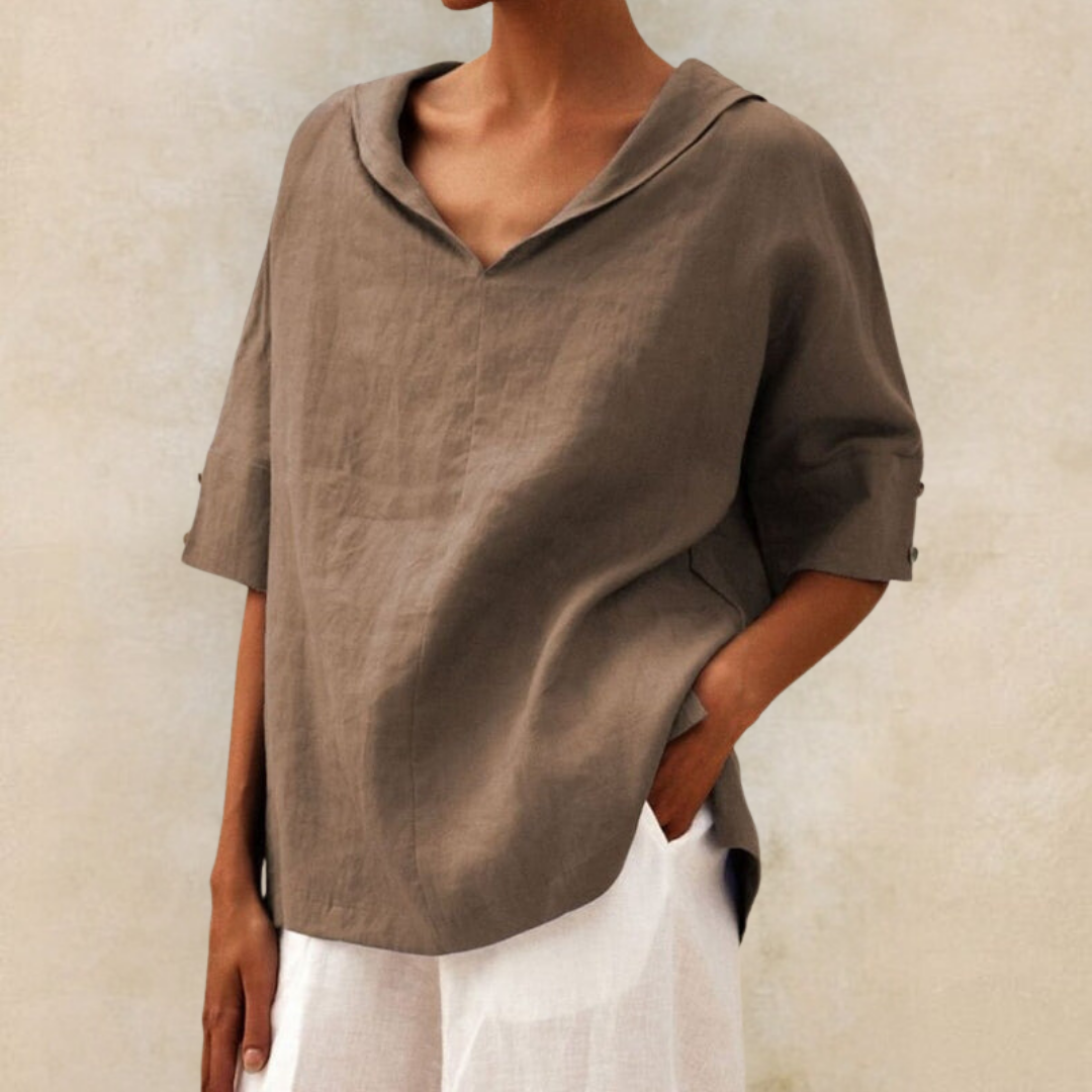 Elisa | Women's Collared Short Sleeve Top