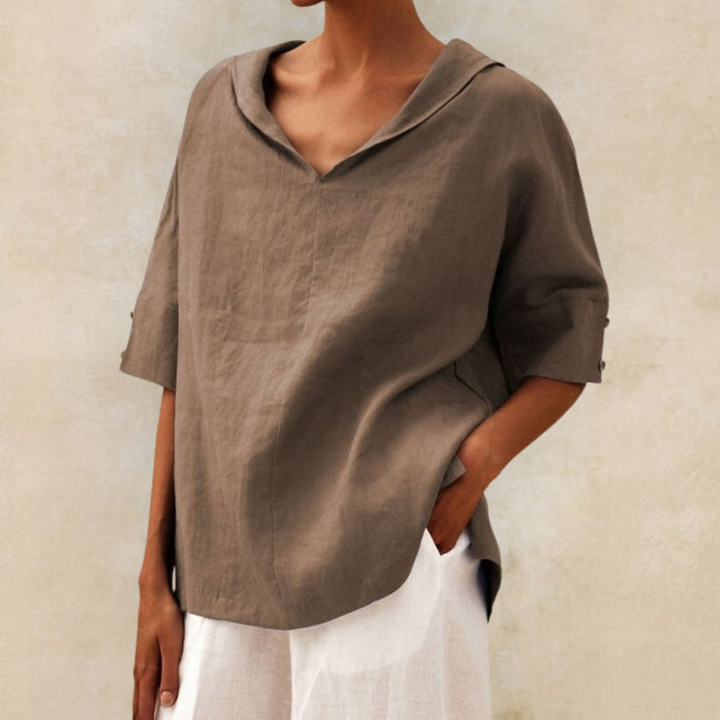 Elisa | Women's Collared Short Sleeve Top
