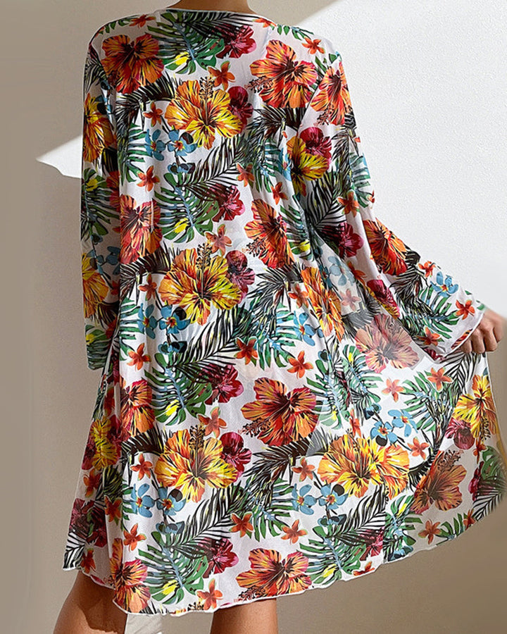 Mona | Women's Tropical Bikini Set with Cover Up