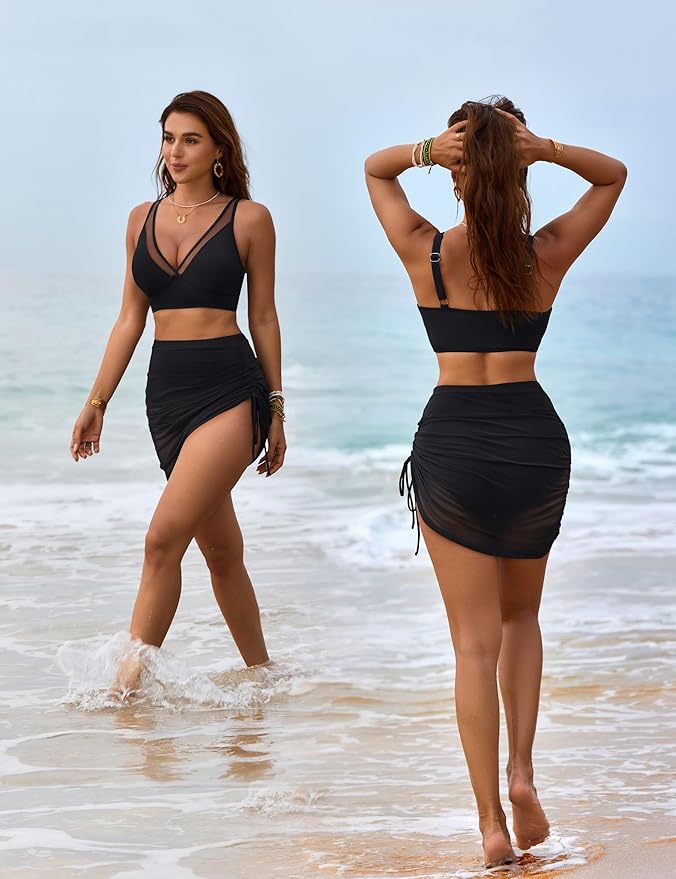 Cherine | Women's Tummy Control Two Piece Swimsuit with Swim Skirt