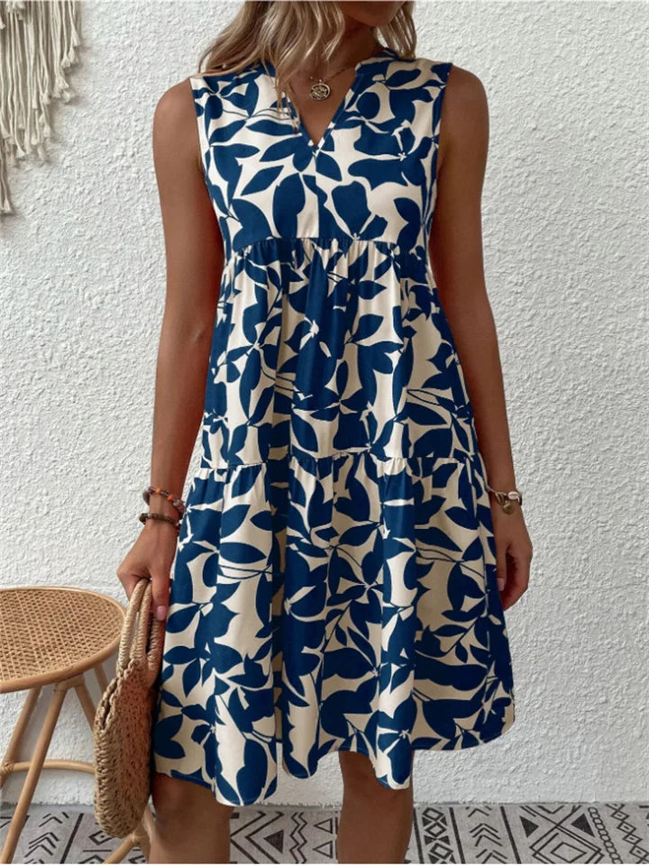 Tasha | Women's Sleeveless Printed Tiered Dress
