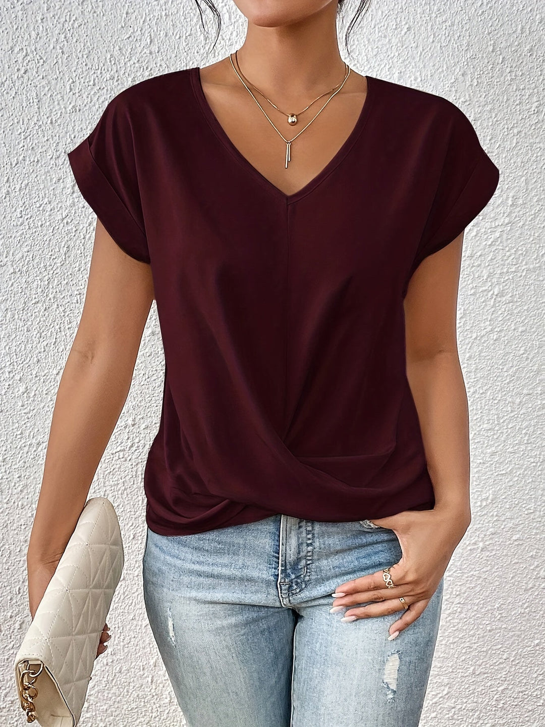 Ines | Women's V Neck Wrap Top