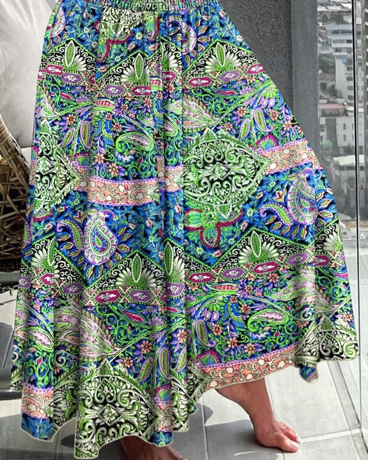 Tina | Women's Printed Smocked Maxi Skirt