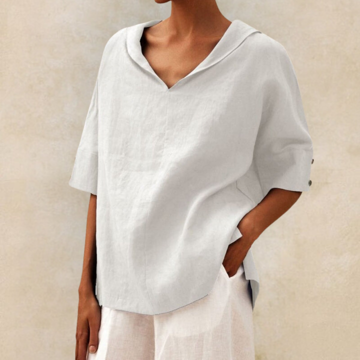 Elisa | Women's Collared Short Sleeve Top