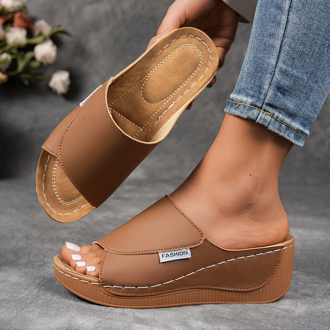 Shanna | Women's Comfortable Wedge Slide Sandals