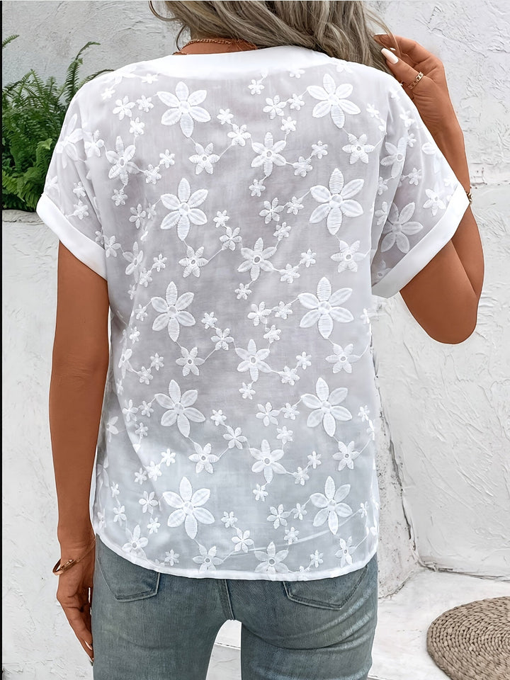 Jade | Women's Floral Embroidered Top