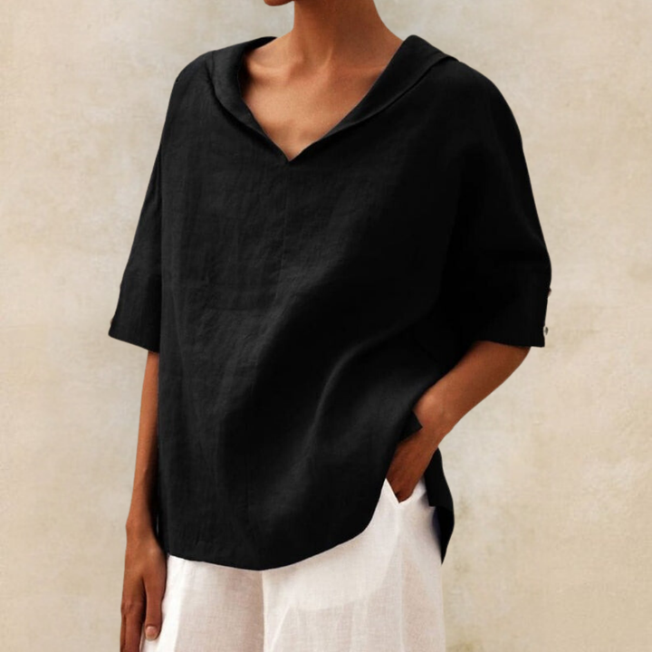 Elisa | Women's Collared Short Sleeve Top