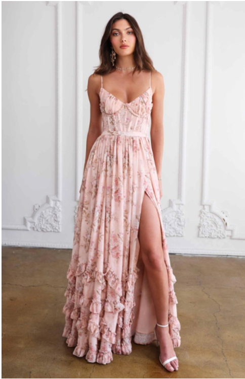 Trixina | Women's Floral Dress with Flowy Romantic Fit