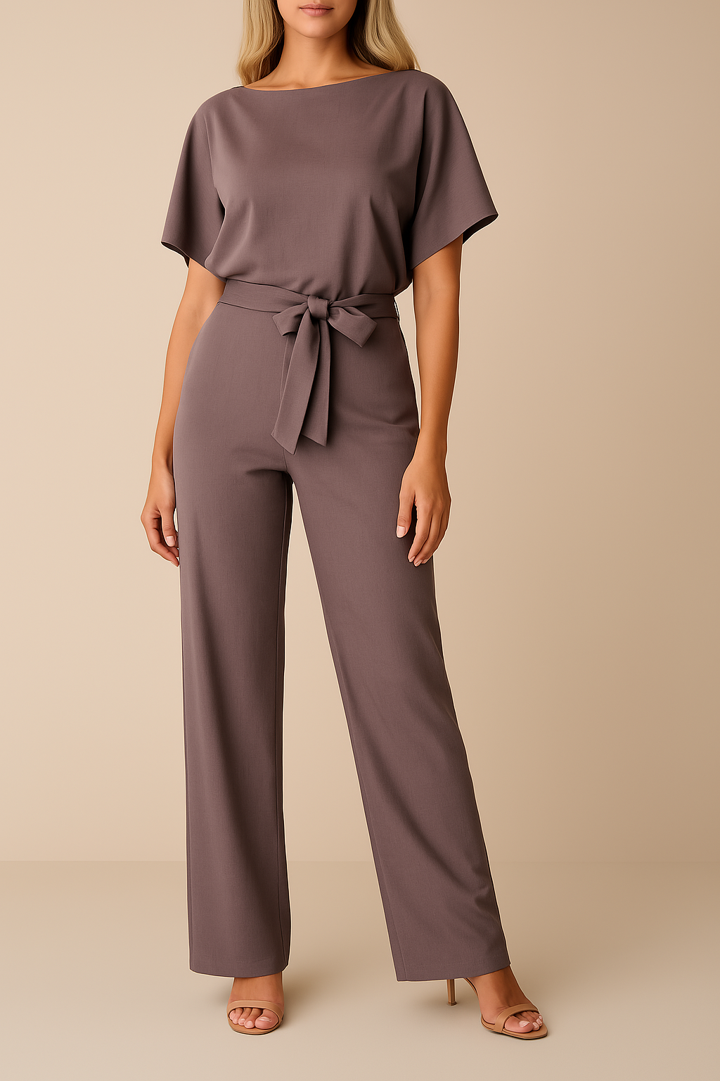 Ella | Women's Tie Waist Wide Leg Jumpsuit