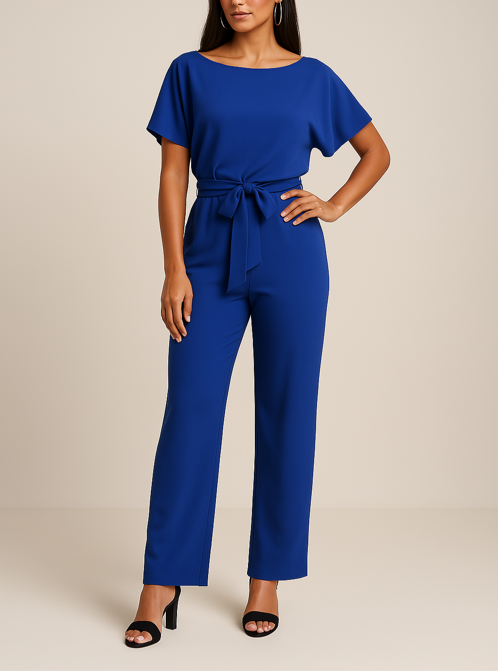 Ella | Women's Tie Waist Wide Leg Jumpsuit